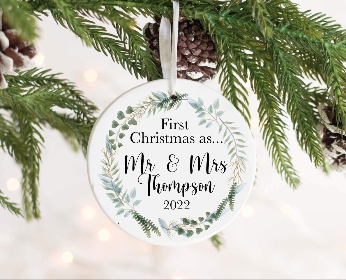 Mr Christmas 2022 First Christmas 2022 As Mr & Mrs Name Ceramic Christmas Bauble | Etsy