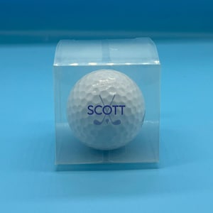 1 x Personalised Golf ball in clear gift box Photo Birthday Father's Day Golf Club - Name