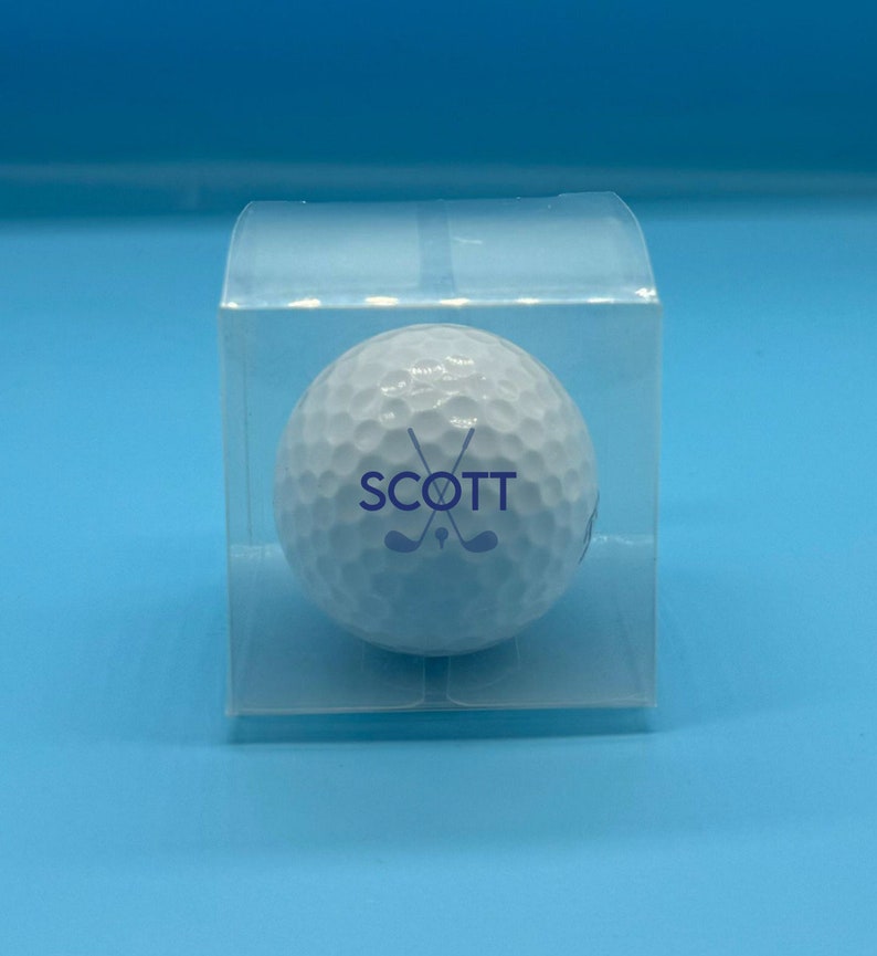 1 x Personalised Golf ball in clear gift box Photo Birthday Father's Day Golf Club - Name