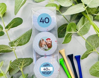 3 x Personalised Golf balls in gift box - Happy Birthday