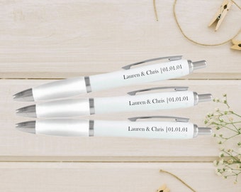 Schlichtes Design – personalisierte Stifte für Hochzeitsgeschenke