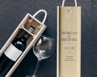 present presentation box Personalised Wine Beverage Presentation Box - Wedding Anniversary Engagement