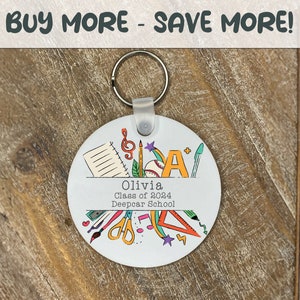 Personalised Any NAME Any SCHOOL Keyring Key Ring Key Chain - Class Gift - Teacher Gift