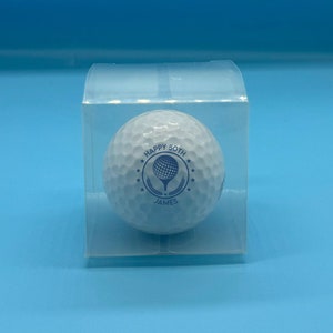 1 x personalisierter Golfball in transparenter Geschenkbox Foto zum Geburtstag, Vatertag Birthday Ball Emblem