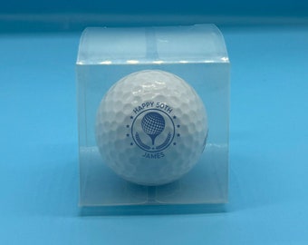1 x Pelota de golf personalizada en caja de regalo transparente - Foto Cumpleaños Día del Padre