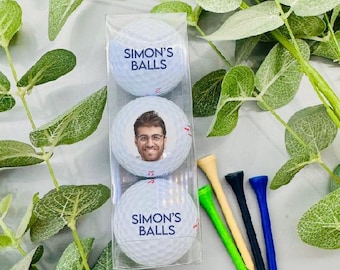 3 x Personalised Golf balls in gift box - Name Balls
