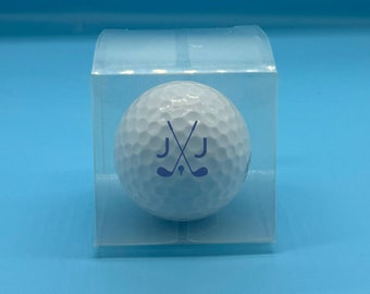 1 x Personalised Golf ball in clear gift box - Photo Birthday Father's Day