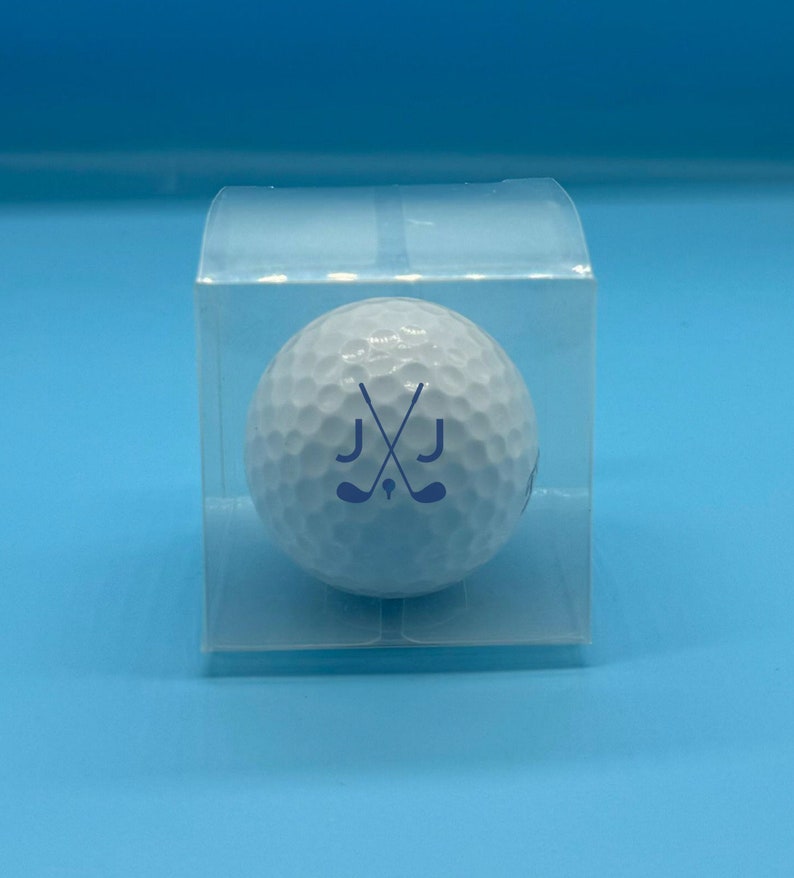 1 x personalisierter Golfball in transparenter Geschenkbox Foto zum Geburtstag, Vatertag Golf Club - Initials