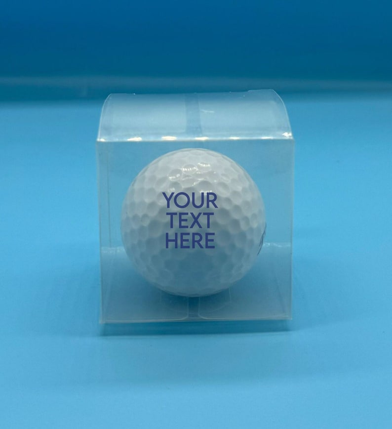 1 x Personalised Golf ball in clear gift box Photo Birthday Father's Day Your Text Here