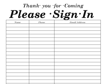 Open House Sign-In Sheet | Marketing | Instant Download | DOC | PDF | Sign In Sheet | Real Estate Agent | Real Estate Printable | 2nd