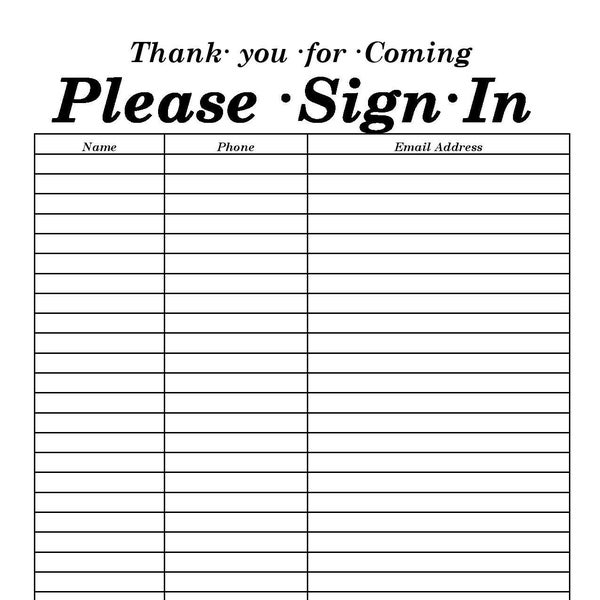 Open House Sign-In Sheet | Marketing | Instant Download | DOC | PDF | Sign In Sheet | Real Estate Agent | Real Estate Printable | 2nd