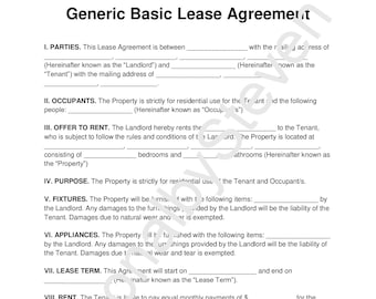 rental agreement etsy