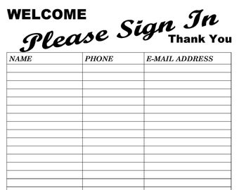 Editable Sign in Sheet Sorority Sign in Sheet sorority - Etsy
