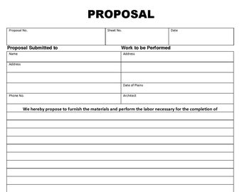Classic Proposal Template Sheet | 8.5 x 14 |