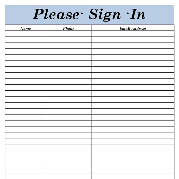 Sign In Sheet ,Template, Versatile Printable and Editable, Client Sign In Sheet, Open House Sign In, Printable PDF, Realtor Sign In