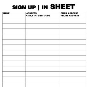 Printable Sign In/Out Sheet Template (PDF & DOC)