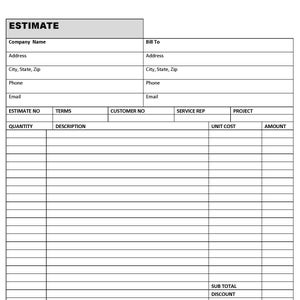Estimate invoice Carbonless Template Printable Form Etsy Estimate invoice Carbonless Template Printable Form Etsy