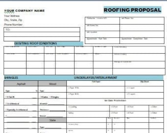 Plantilla imprimible de propuesta de techado (8.5x14) Documento legal