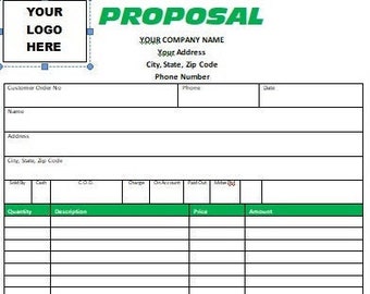 Classic Green Proposal Templates | PRINTABLE FORM (8.5 by 11) Letter document