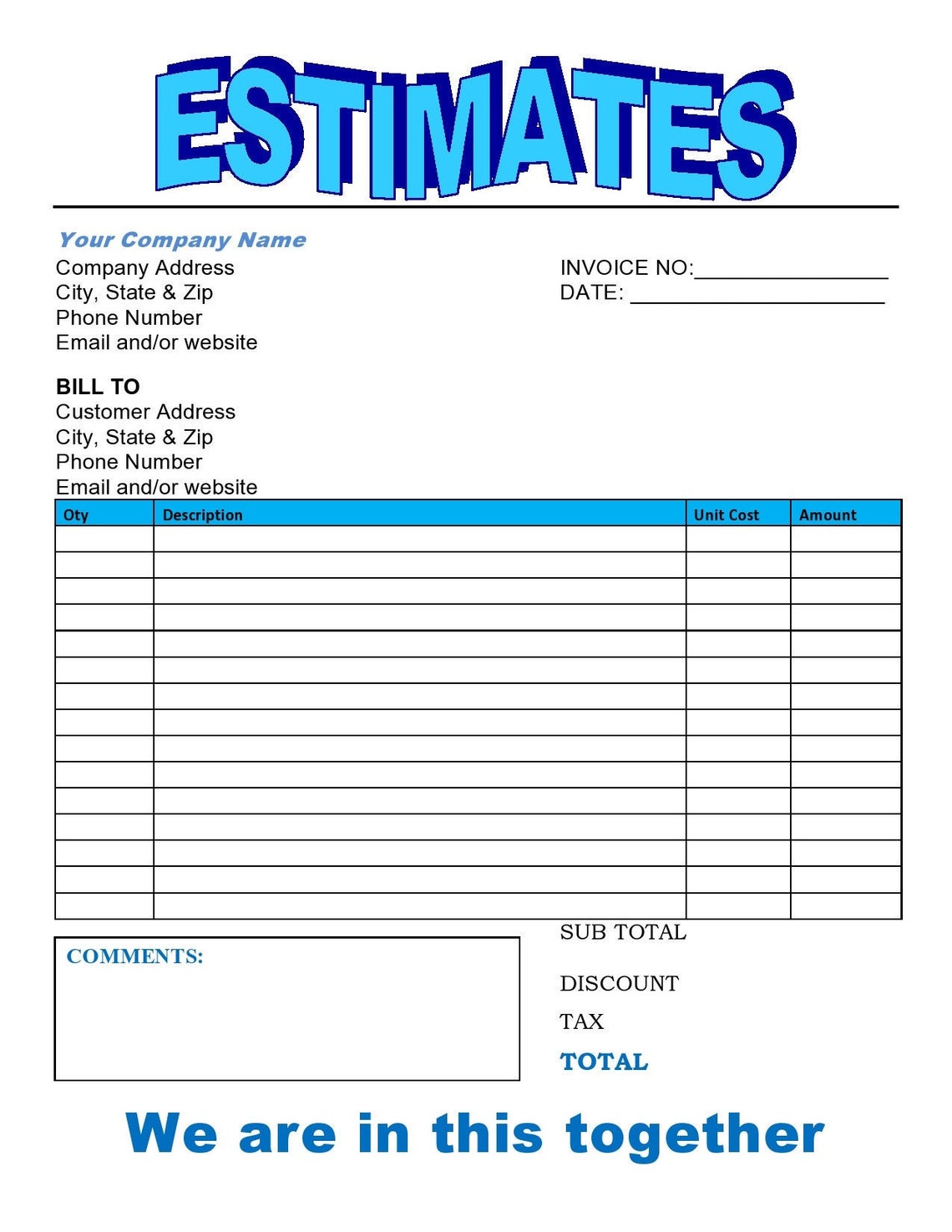 Formal Estimate Template