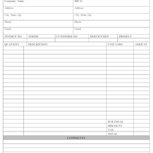 Estimate-invoice Carbonless Printable Form. Business. Easy and Simple ...