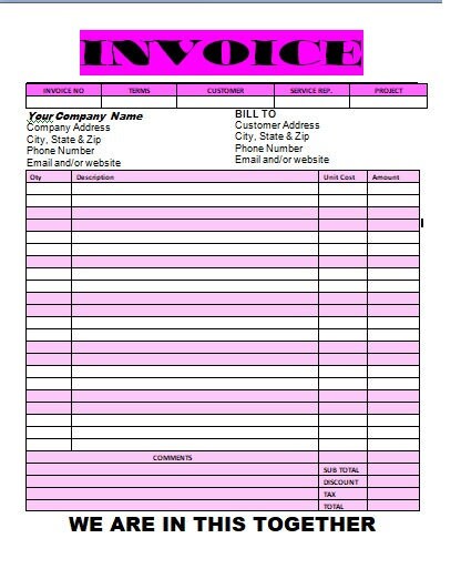 invoice template word invoice google docs editable gray etsy