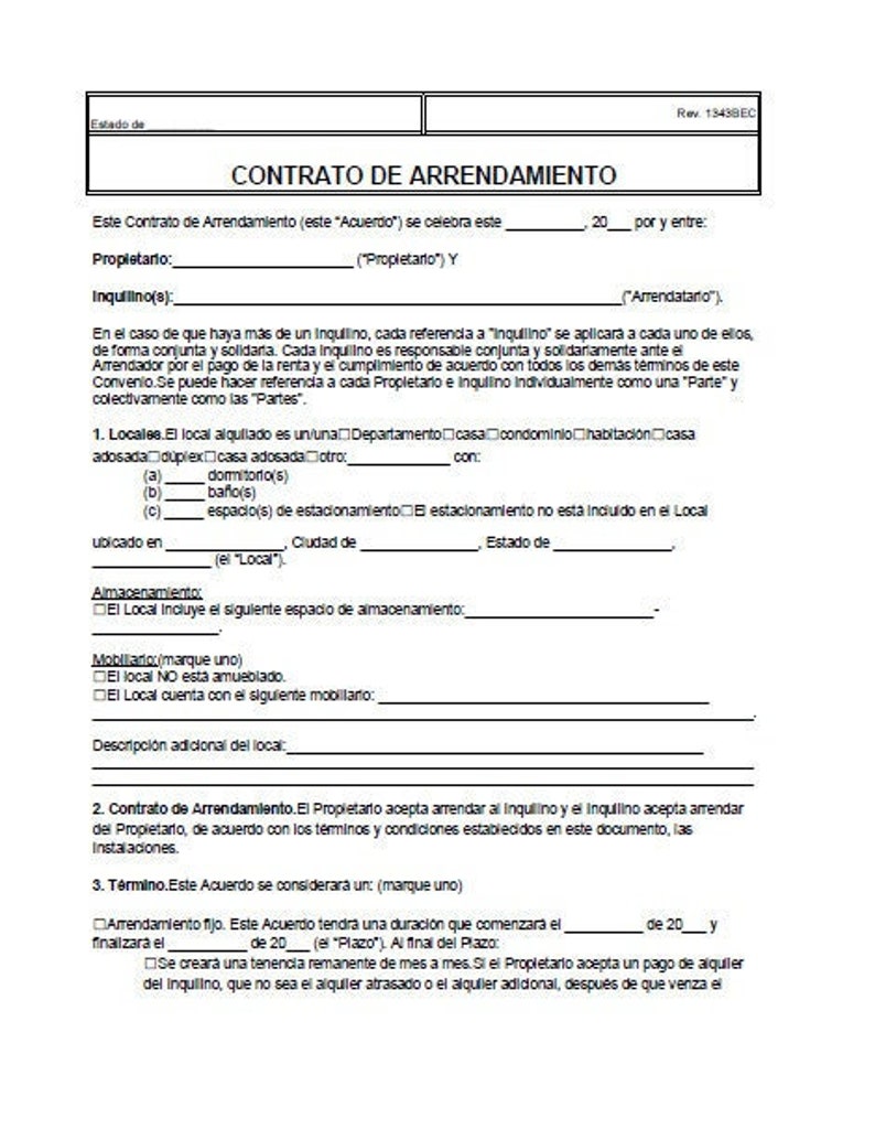 Standard Residential Rental Lease Agreement Forms, Instant Download Standard Residential Rental Lease Agreement Forms, Instant Download