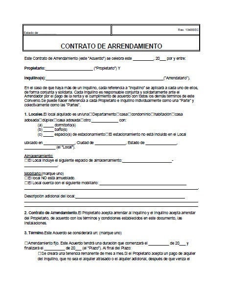 Standard Residential Rental Lease Agreement Forms, Instant Download ...