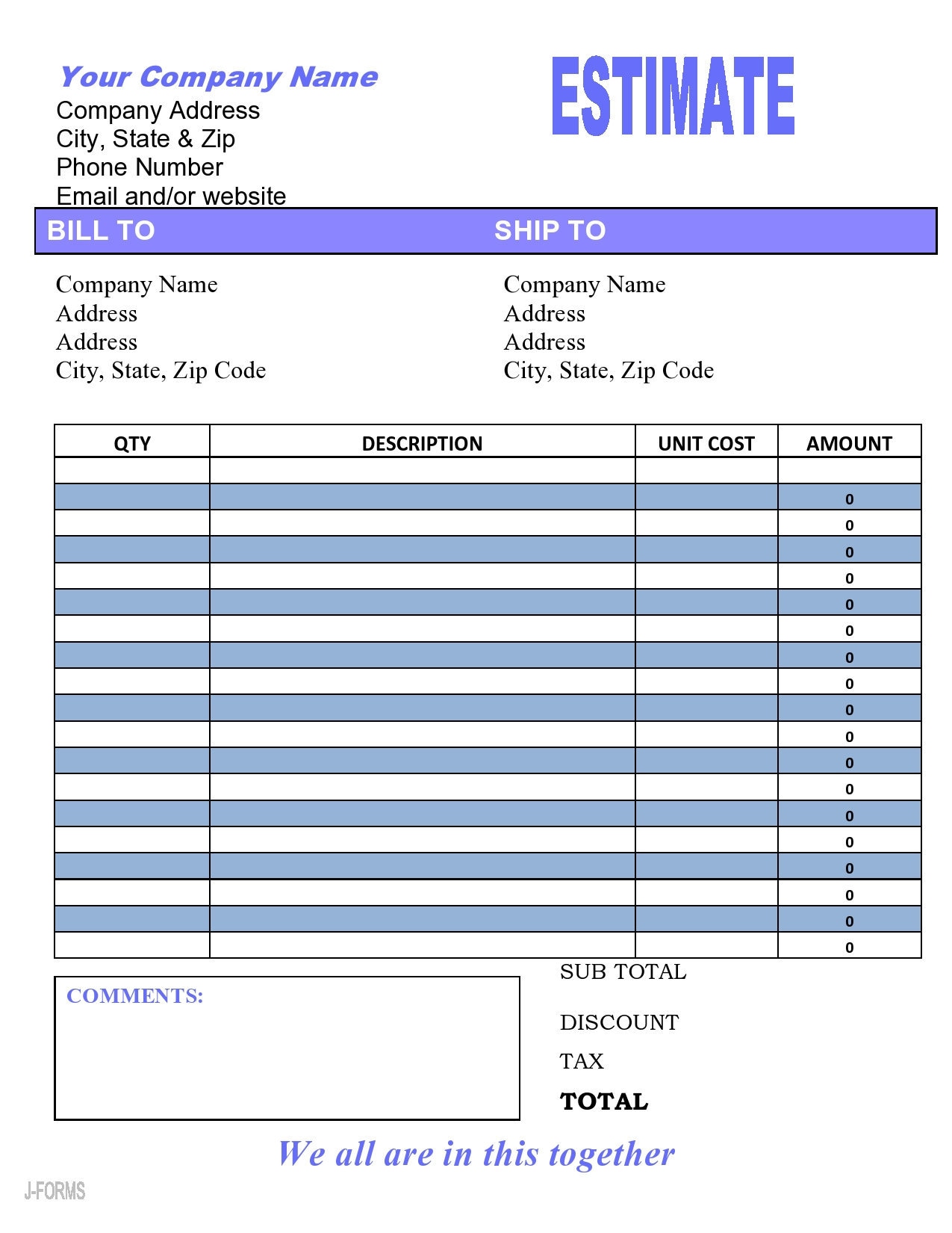 Photography Estimate Template Photography Estimate Template