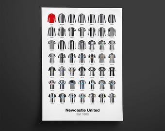 Newcastle United - Shirt History Print