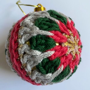 Crochet Flower Christmas Bauble Decorations PDF Pattern image 4