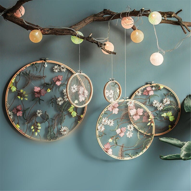 Embroidery Wall Hangings Decoration,Wall Covering,Handmade Bamboo Emb…