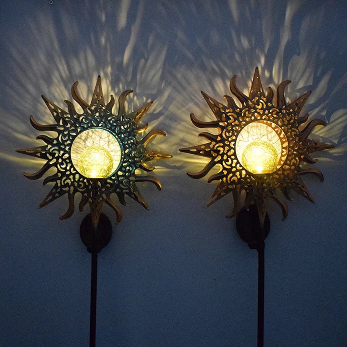 Sun Outdoor Solar Lamp Etsy