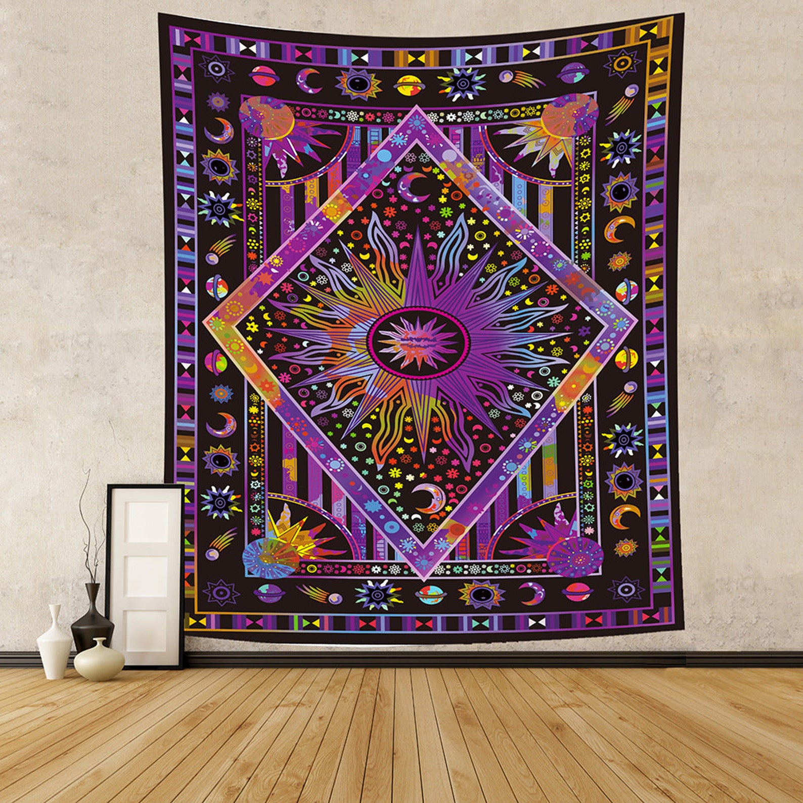 Hippie Tapestry Wall Hanging Nebula Galaxy Trippy Tapestries Etsy