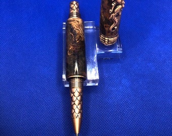 Dark Pearlescent Acrylic /& Copper Dragon Pen