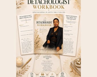 The Detachologist Self Worth Emotional Healing Personal Growth Workbook PDF Fillable Printable Journal
