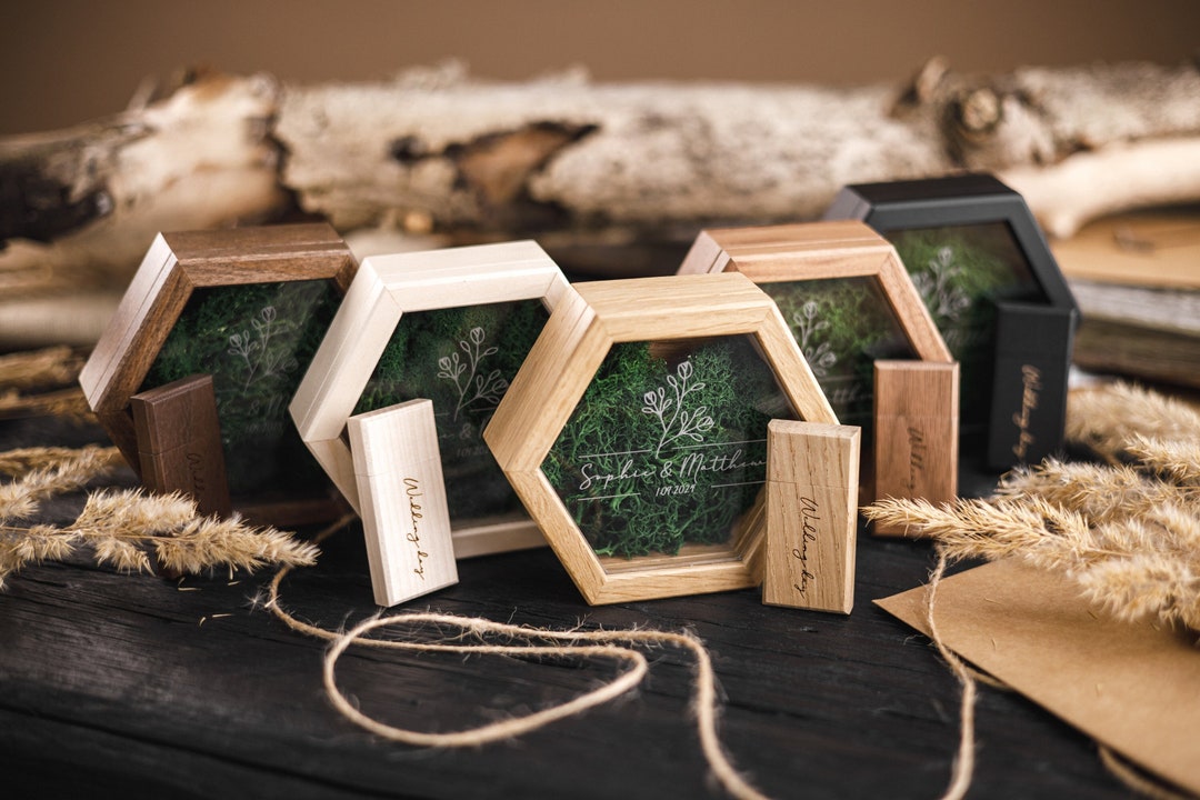 Wedding Usb Box Personalised Wooden USB Box Engraved Usb Keepsake Box