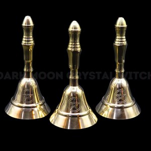 Brass Altar Bell (Pentacle Engraved), Ritual Bell, Altar Bell, Altar Supplies, Ritual Tools, Brass Bell, Pentacle Altar Bell