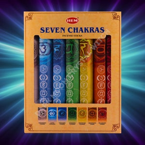 HEM Incense Sticks, 7 Chakras Incense Gift Set, Premium Incense Sticks, Ritual Incense, Exotic Incense, Aromatherapy, Incense Gifts