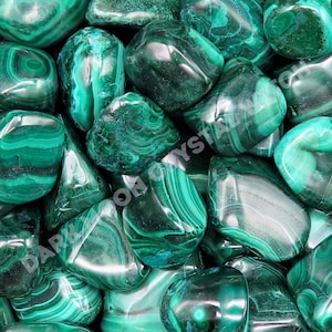 Malachite Stones (3 Stones), Polished Malachite Stones, Malachite Gemstones, Tumbled Malachite Stones, Tumbled Gemstones, Malachite