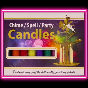 Chime Candles (20 Candles Per Box), Spell Candles, Ritual Candles, Altar Candles, Assorted Color Chime Candles, Witchcraft Candles