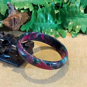 DJade-New 56mm Natural Beautiful Red Plum Blossom Jade Crystal Bangle Best Gift