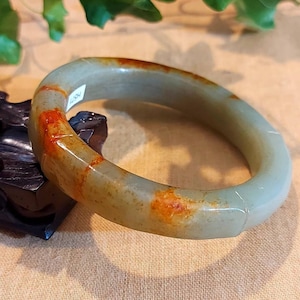 DJade-New 54mm Certified Natural Green Nephrite Jade Bracelet Bangle Best Gift