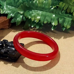 DJade-New 66mm Natural Beautiful Red Jade Crystal Bangle Best Gift