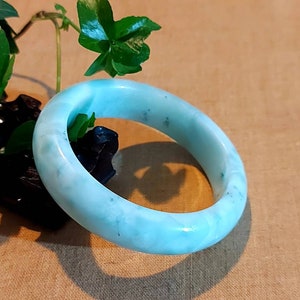 DJade-New 54mm Natural Larimar Gemstone Cabochon Atlantis Stone Blue Pectolite Gems Bangle Best Gift