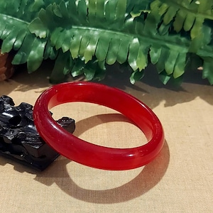 DJade-New 65mm Natural Beautiful Red Jade Crystal Bangle Best Gift