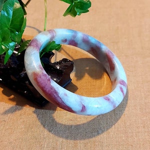 DJade-New 57mm Natural Plum Blossom Tourmaline Crystal Bangle Best Gift