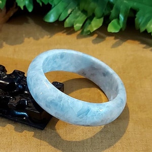 DJade-New 58mm Natural Beautiful Blue Celestite Crystal Gems Bangle Best Gift