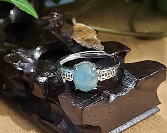 DJade - 新品 認定天然アイシーグリーングレードA翡翠 調節可能リング