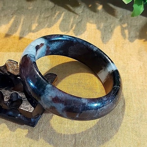 DJade-55mm Natural Red Garnet Crystal Gems Bangle Bangle Best Gift